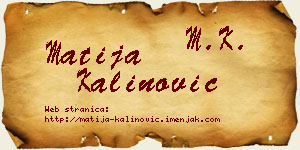 Matija Kalinović vizit kartica